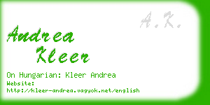 andrea kleer business card